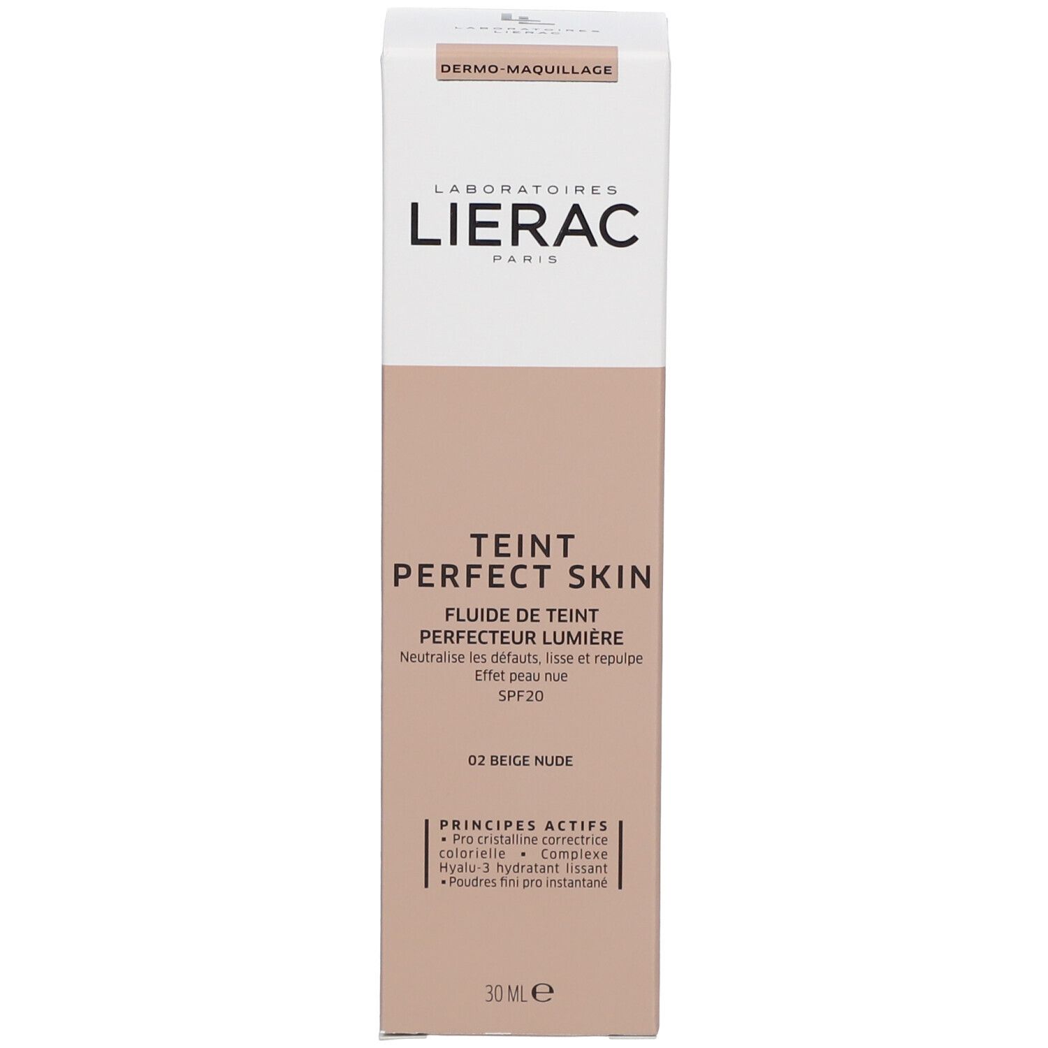 LIERAC TEINT PERFECT SKIN Fluid Foundation 02 Beige Nude LSF 20 30 Ml