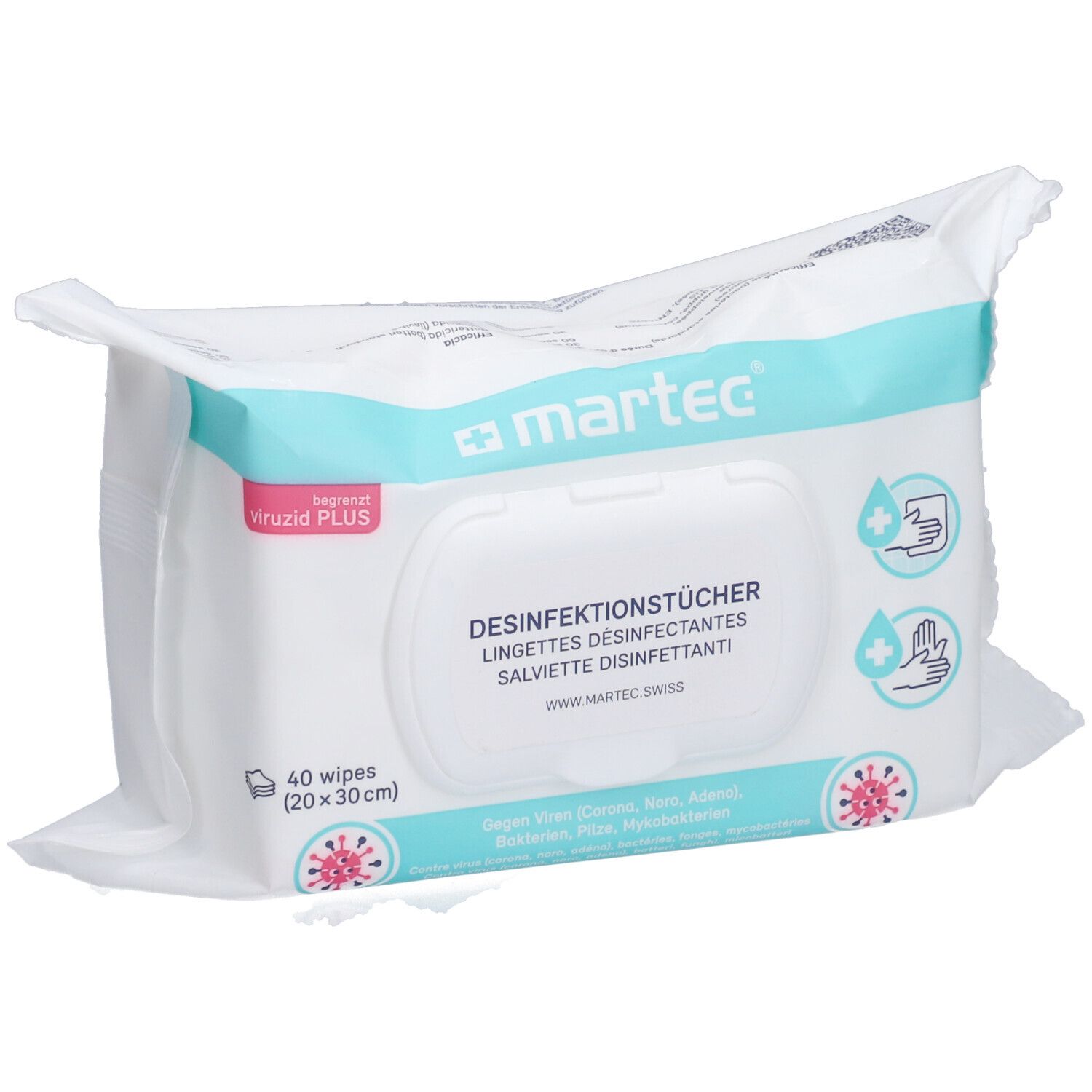 MARTEC Lingettes désinfectantes 70 éthanol 40 pc s Redcare Apotheke