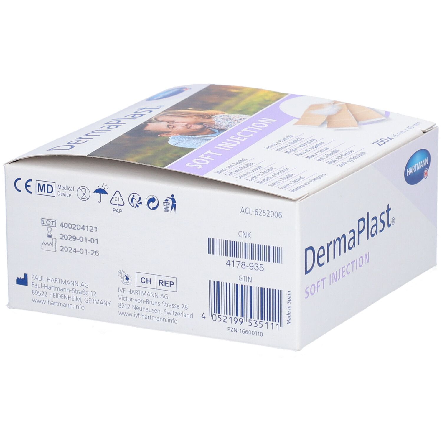 Hartmann Dermaplast Soft Injection Pansements X Mm Beige St