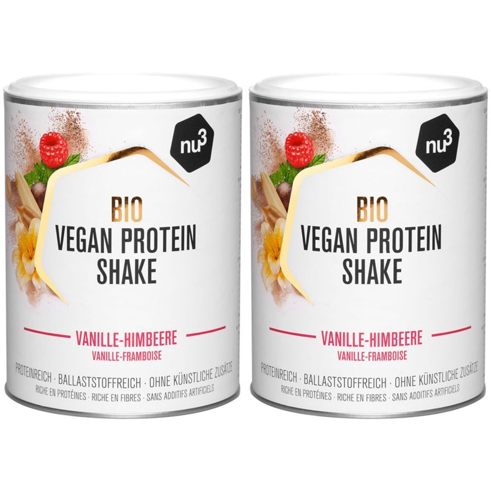 Nu3 Bio Vegan Protein Shake Vanille Himbeere 2x400 G Redcare Apotheke