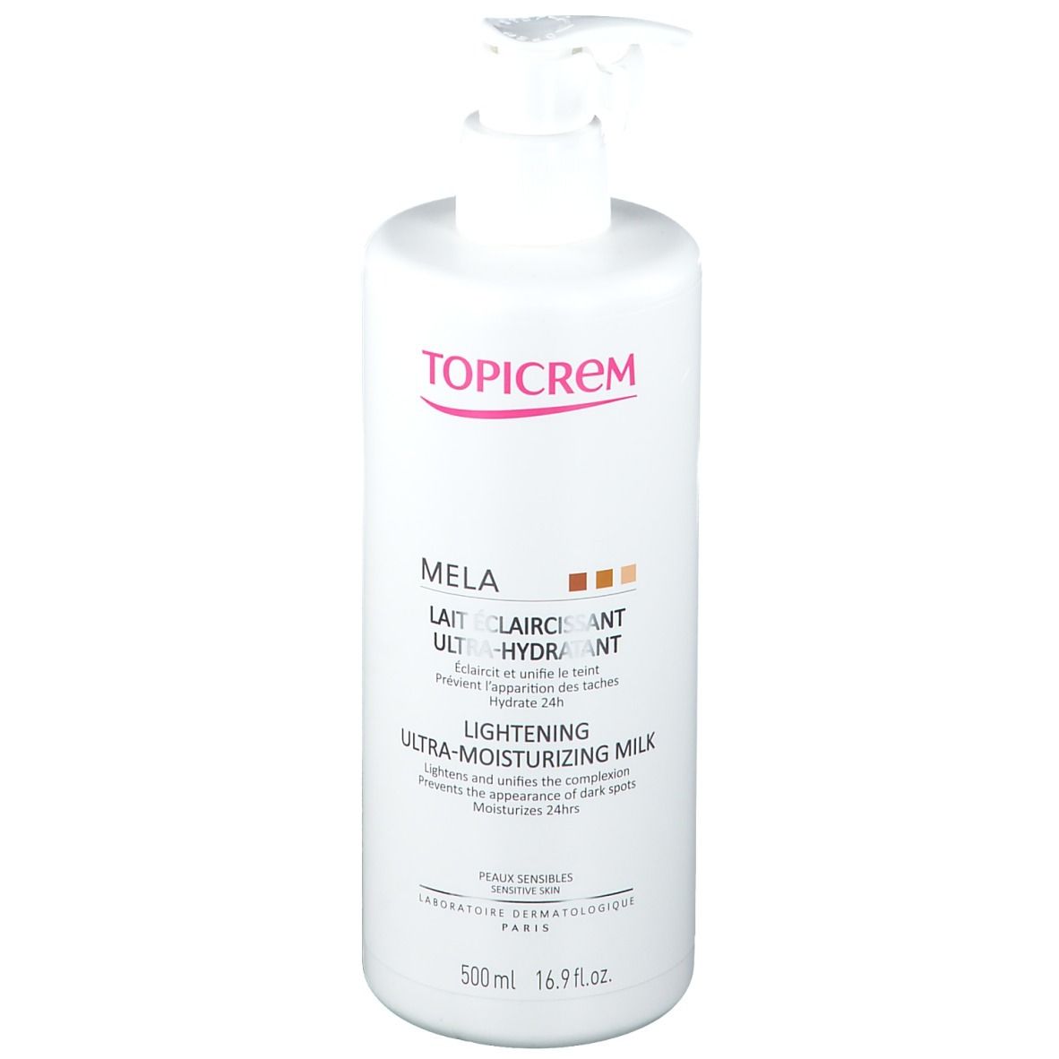 TOPICREM MELA Lait éclaircissant ultra hydratant 500 ml Redcare Apotheke