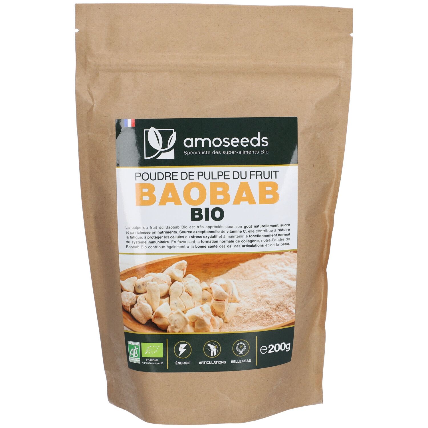 Amoseeds POUDRE DE BAOBAB BIO 200 G Redcare Apotheke