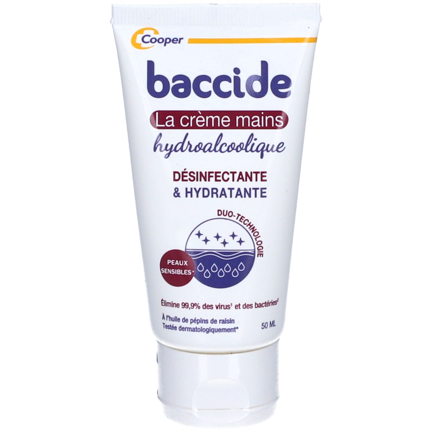 Cooper Baccide Crème Mains Hydroalcoolique Désinfectante 50 ml