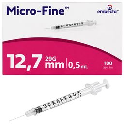 BD Micro-Fine™ 29 G 0,33 x 12,7 mm 0,5 ml + U-100 Insulin Innen sterile Insulinspritze