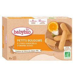 Babybio PETITS BOUDOIRS À L'OUILE ESSENTIELLE D'ORANGE Douce ab 8 Monate