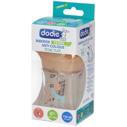 dodie® Sensation+ Biberon Verre Anti-colique tétine plate 150 ml Beige Biche 0-6 Mois (Couleur non sélectionnable)