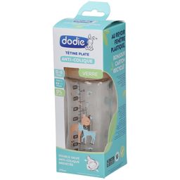 dodie® Sensation+ Biberon Verre Anti-colique tétine plate 270 ml Beige Biche 0-6 Mois (Couleur non sélectionnable)