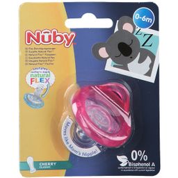 Nuby Sucette Flexible Natural Cerise 0-6 Mois (Couleur non sélectionnable)