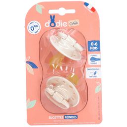 Dodie Sucettes rondes caoutchouc naturel Nature Beige 0-6 mois
