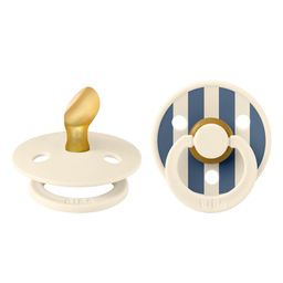 BIBS STUDIO Colour 2 Pack Pin - Ivory Steel Blue | Anatomic +0 mois