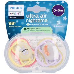 Philips Avent Ultra Air Sucette +0m Air Night papillon/chenille