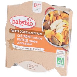 Babybio® Süßkartoffel, Kastanie aus der Ardèche, Perlhuhn aus Freilandhaltung