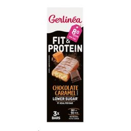 GERLINÉA Fit & Protein Mit Milchschokolade überzogene Riegel mit hohem Proteingehalt - Karamellgeschmack