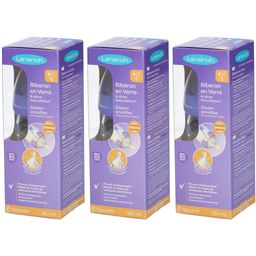 Lansinoh® mOmma® Glas Weithalsflasche NaturalWave® Sauger langsamer Milchfluss