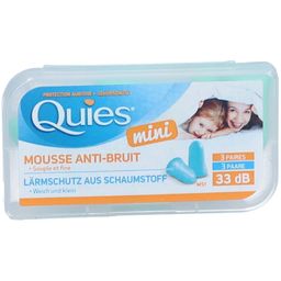 QUIES® Mini Boucchon d'oreilles Mousse Anti-Bruit 3 paires 33dB