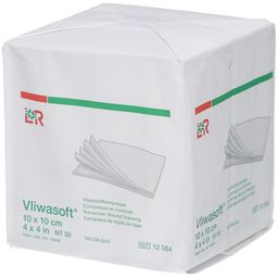 Vliwasoft® Vliesstoffkompresse 10 cm x 10 cm 4lagig unsteril