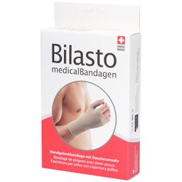 BILASTO Handgelenkbandage mit halbem Daumen Beige XS
