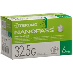 Terumo® NANOPASS Aiguilles pour stylos injecteurs 32.5G 0.22x6mm