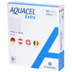 AQUACEL EXTRA Hydrofiber Verband 10x10cm 10 Stk
