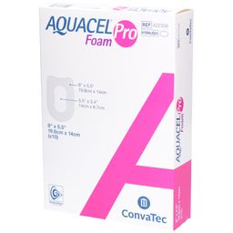AQUACEL® Foam Pro Hydrozelluläres, silikonisiertes, selbstklebendes Pflaster 19,8 cm x 14 cm