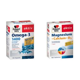 Doppelherz® Omega-3 1400 + Magnesium + Calcium + D3