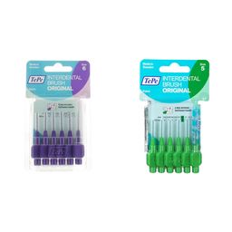 TePe® Interdental Brush 1,1 mm Viollet X-Soft + Original 0,8 mm Vert