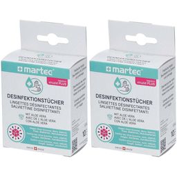 MARTEC Lingettes désinfectantes à l'aloé vera