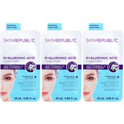 Skin Republic® Masque en tissu à l'acide hyaluronique et au collagène