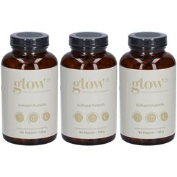 Gélules de collagène Glow25® hautement dosées [180 gélules] avec acide hyaluronique et vitamine C