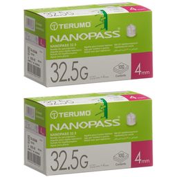 Terumo® NANOPASS Aiguilles pour stylos injecteurs 32.5G 0.22x4mm