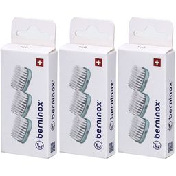 Berninox 3 x têtes de brosse de rechange Vert iceberg soft