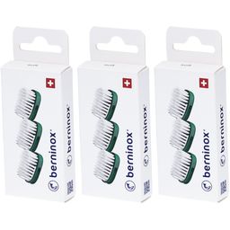 BERNINOX® 3 x Ersatz-Bürstenköpfe Atlantikgrün Soft