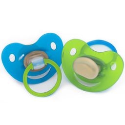 BABY-FRANK® Tétines en forme de cerise Latex 6 - 18 mois bleu/vert