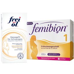 Femibion® 1 Huile de massage pour femmes enceintes + frei öl® en début de grossesse