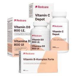Redcare Vitamine B-Komplex Forte + Vitamine D3 800 I.E. + Redcare Vitamine C Depot