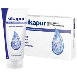 SKIAPUR Capsules de gel mou de silice avec biotine & shampooing
