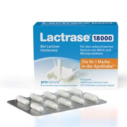 Lactrase® 18,000 - Laktase Kapseln bei Laktoseintoleranz, hochdosiert