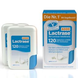 Lactrase® 6,000 - Laktase Mini Tabletten bei Laktoseintoleranz, Klickspender