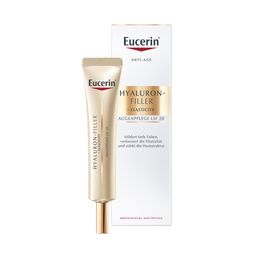 Eucerin HYALURON-FILLER + ELASTICITY Augenpflege LSF 20 – Gesichtspflege gegen Augenfalten – Augencreme für mehr Elastizität