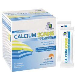 Avitale Calcium Sonne 500 Direkt-Direkt-Sticks ohne Wasser mit Orangengeschmack