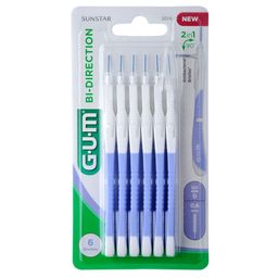 GUM® Bi-Direction Brosses interdentaires 0,9 mm bleu clair