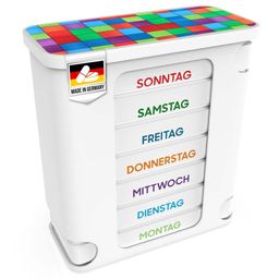 Kerpers® pilulier 7 jours avec 4 compartiments "Basic" multicolore