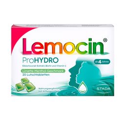 Lemocin® ProHYDRO für zwischendurch – Lutschtabletten mit Vitamin C, Biotin und Eibischwurzelextrakt zur Beruhigung und Befeuchtung von Hals und Rachen. Vegan, zuckerfrei, ab 4 Jahren