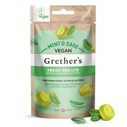 GRETHERS vegan Fresh Breath Minze Salbei Pastillen