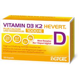 Hevert Vitamine D3 K2 plus Calcium & Magnésium 1000 UI