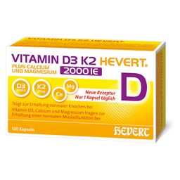 HEVERT Vitamine D3 K2 plus Calcium et Magnésium 2000 UI