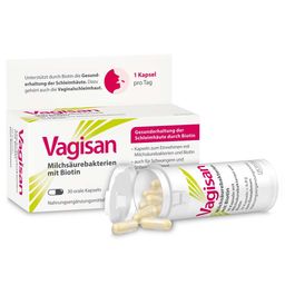 Vagisan Milchsäurebakterien mit Biotin: Kapseln zur Unterstützung einer gesunden Vaginalschleimhaut