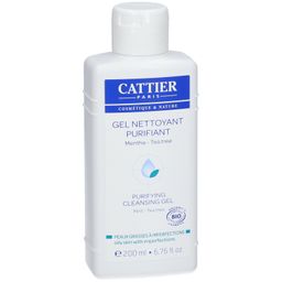 Cattier Gel nettoyant purifiant bio peaux grasses à imperfections