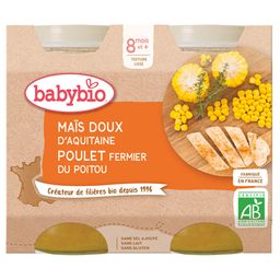 Babybio SÜSSER MAIS AQUITAINE & HÜHNER FERMIEREN DU POITOU ab 8 Monaten