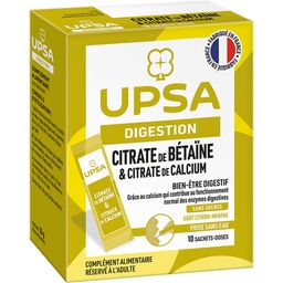 Betain Citrate & Calcium Citrate UPSA, 10 Sticks - Erwachsene - Nahrungsergänzungsmittel mit Zitronen-Minze Geschmack - Verdauungsförderndes Wohlbefinden